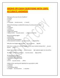 ARDMS SPI EXAM QUESTIONS WITH 100% ACCURATE ANSWERS