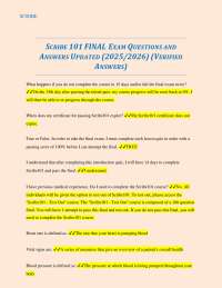 SCRIBE 101 FINAL EXAM QUESTIONS AND ANSWERS UPDATED (2025/2026) (VERIFIED ANSWERS)