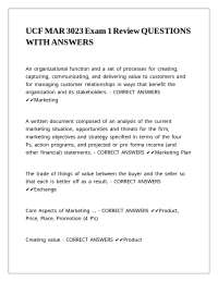 UCF MAR 3023 Exam 1 Review QUESTIONS WITH ANSWERS