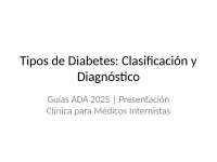 ADA DM 2025, tipos de diabetes