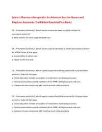 Lehne’s Pharmacotherapeutics for Advanced Practice Nurses and Physician Assistants (2nd Ed