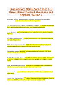 Progression: Maintenance Tech I - II Conventional Revised Questions and Answers / Sure A +