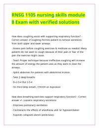 RNSG 1105 nursing skills module 8 Exam with verified solutions
