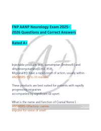 FNP AANP Neurology Exam 2025-   2026 Questions and Correct Answers     Rated A+
