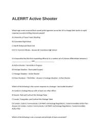 ALERRT Active Shooter Exam Questions and Answers