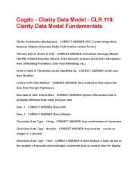Cogito - Clarity Data Model - CLR 110: Clarity Data Model Fundamentals Questions And Answe