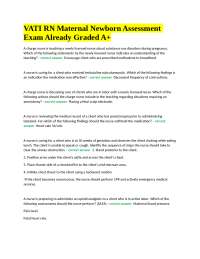 VATI RN Maternal Newborn Assessment Exam Already Graded A+