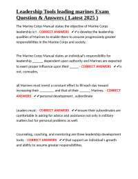 Leadership Tools leading marines Exam Question & Answers ( Latest 2025 )