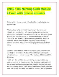RNSG 1105 Nursing Skills Module 4 Exam with precise answers