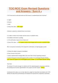 TCIC/NCIC Exam Revised Questions and Answers / Sure A +