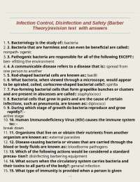 Infection Control, Disinfection and Safety (Barber Theory)revision test  with answers