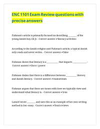 ENC 1101 Exam Review questions with precise answers