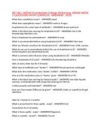 NR 566 / NR566 Chamberlain College Of Nursing -NR566 WEEK 2 QUESTIONS WITH COMPLETE  ANSWE