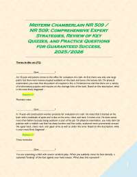 Midterm Chamberlain NR 509 / NR 509: Comprehensive Expert Strategies, Review of Key Quizze