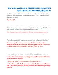 UHC MEDICARE BASICS ASSESSMENT 2025|ACTUAL QUESTIONS AND ANSWERS|GRADED A+