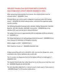 SBB ASCP Practice Test QUESTIONS WITH COMPLETE SOLUTIONS 2025 LATEST UPDATE GRADED A+ PASS