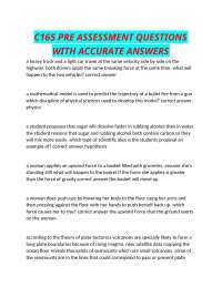 C165 PRE ASSESSMENT QUESTIONS WITH ACCURATE ANSWERS