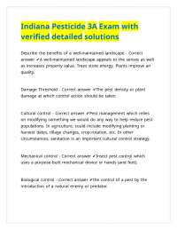 Indiana Pesticide 3A Exam with verified detailed solutions