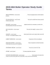 2019 ABA Boiler Operator Study Guide Terms
