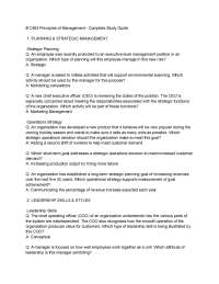 C483 Principles of Management - Exam Study Guide