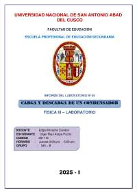 informe de la guia de laboratorio N°5 de fisica III
