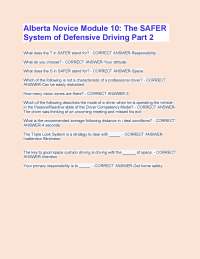 Alberta Novice Module 10: The SAFER System of Defensive Driving Part 2
