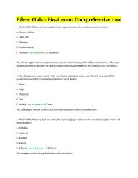 Eileen Olds - Final exam Comprehensive case