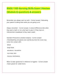 RNSG 1105 Nursing Skills Exam 2 Review (Module 6) questions & answers