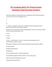CIC Studying 2023- CIC Practice Exam Questions And Accurate Answers.