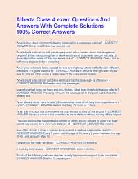 Drivers Test Alberta Questions And Answers With Complete Solutions 100% Correct Answers