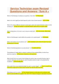 Service Technician exam Revised Questions and Answers / Sure A +