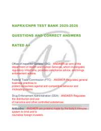 NAPRX/CNPR TEST BANK 2025-2026  QUESTIONS AND CORRECT ANSWERS  RATED A+