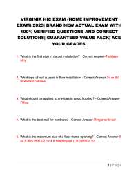 VIRGINIA HOME IMPROVEMENT EXAM (HIC EXAM) 2025  BRAND NEW ACTUAL EXAM WITH 100% VERIFIED Q