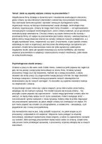 Aspekty wpływu zmiany na pracowników