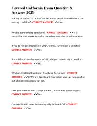 Covered California Exam Question & Answers 2025