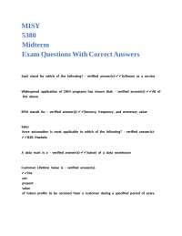 CRM Midterm Exam: Questions and Verified Answers