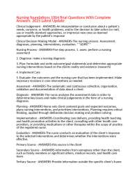 Nursing foundations 1004 final Questions With Complete  Answers  2025 Latest Update