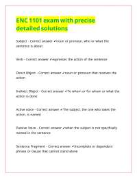 ENC 1101 exam with accurate detailed solutions.