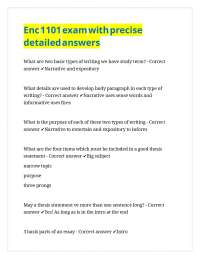 ENC 1101 Grammar Exam with verified answers