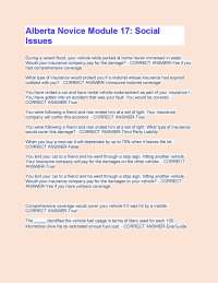 Alberta Novice Module 17: Social Issues Questions And Answers With Complete Solutions 100%