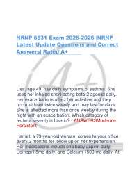 NRNP 6531 Exam 2025-2026 |NRNP   Latest Update Questions and Correct  Answers| Rated A+