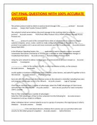 CNT FINAL QUESTIONS WITH 100% ACCURATE ANSWERS