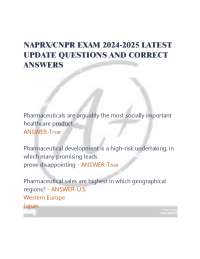 NAPRX/CNPR EXAM 2024-2025 LATEST   UPDATE QUESTIONS AND CORRECT   ANSWERS