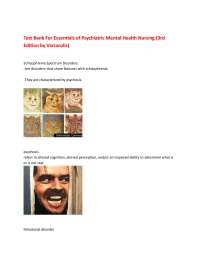 Test Bank For Essentials of Psychiatric Mental Health Nursing (3rd Edition by Varcarolis)
