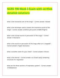 NURS 190 Week 3 Exam with verified detailed solutions