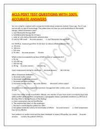 ACLS POST TEST QUESTIONS WITH 100% ACCURATE ANSWERS