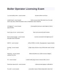 Boiler Operator Licensing Exam Prep Questions And Answers