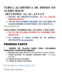 TAREA ACADEMICA DE DISEñO EN ACERO 2024-II