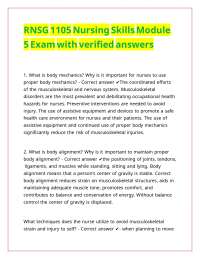 RNSG 1105 Nursing Skills Module 5 Exam with verified answers