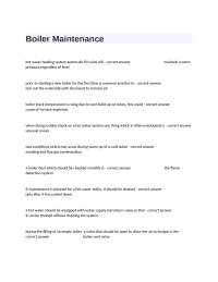 Boiler Maintenance Actual Questions And Answers.